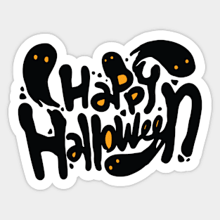 Happy Halloween Ghosts Modern Text Sticker